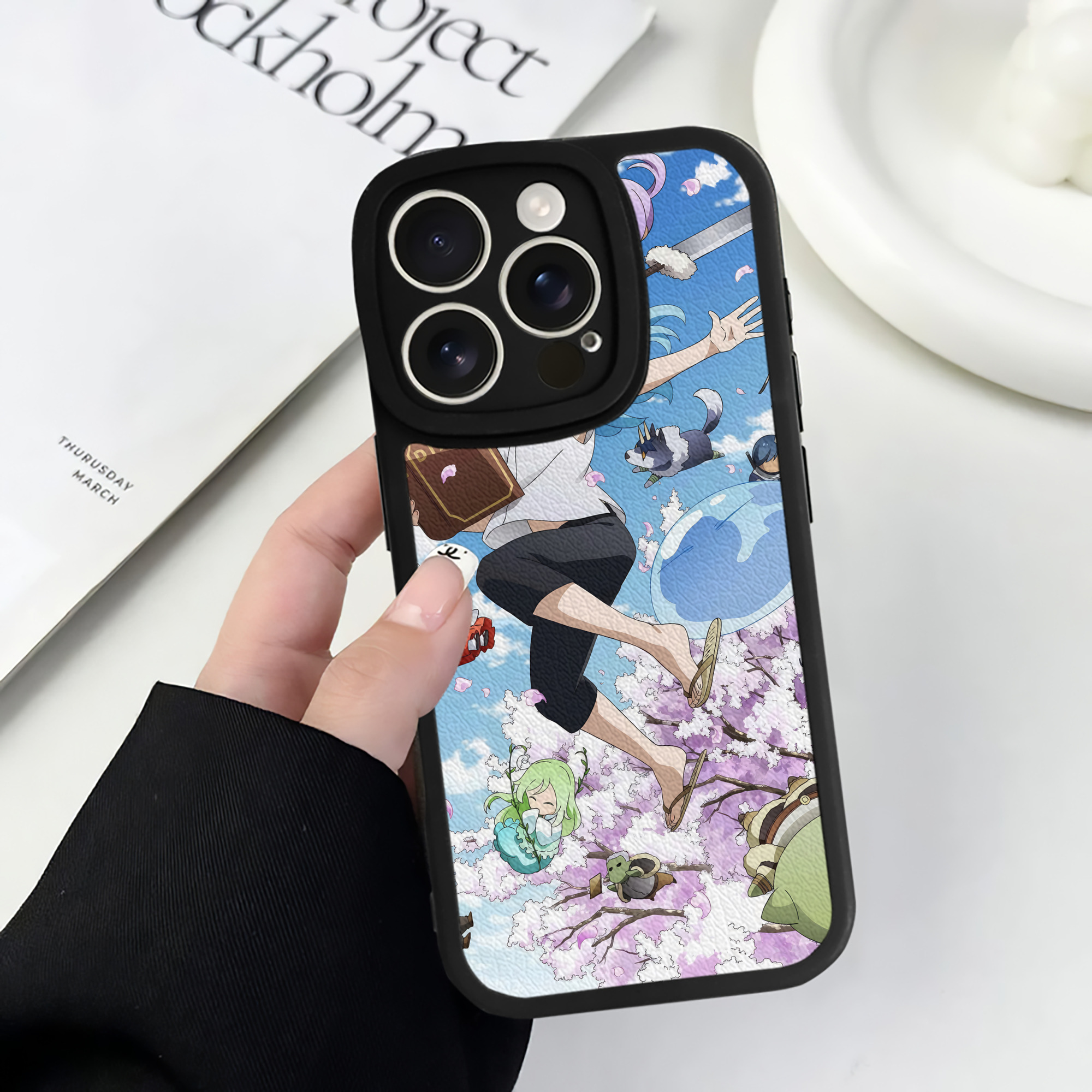 （画像用） 転スラ Regarding Reincarnated to Slime 【iPhone 16シリーズ対応】シリコンスマホケース（レザー調） 材質：シリコン